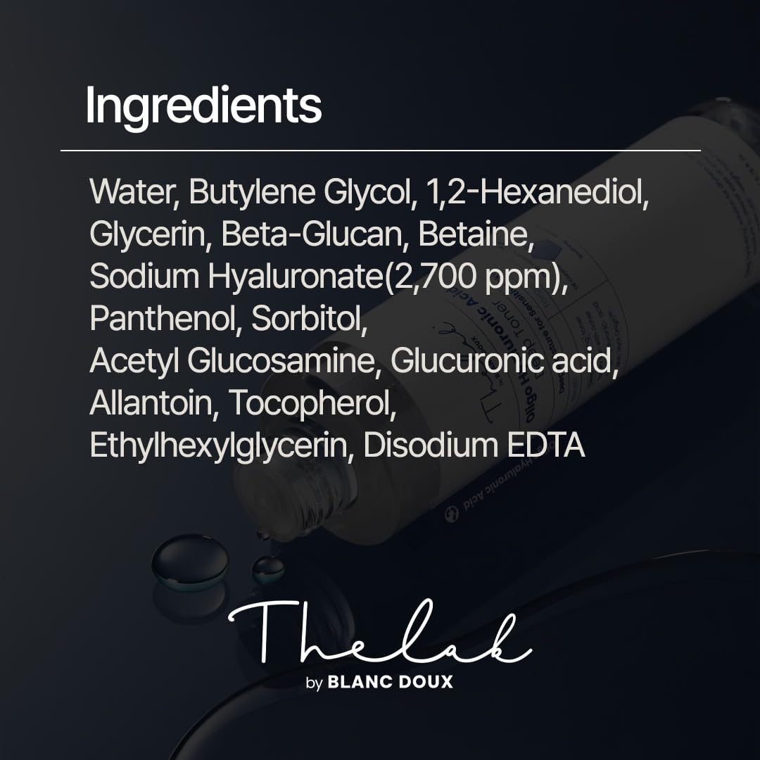 THE LAB BY BLANC DOUX Tónico Oligo: hidratación diaria para piel seca y sensible.