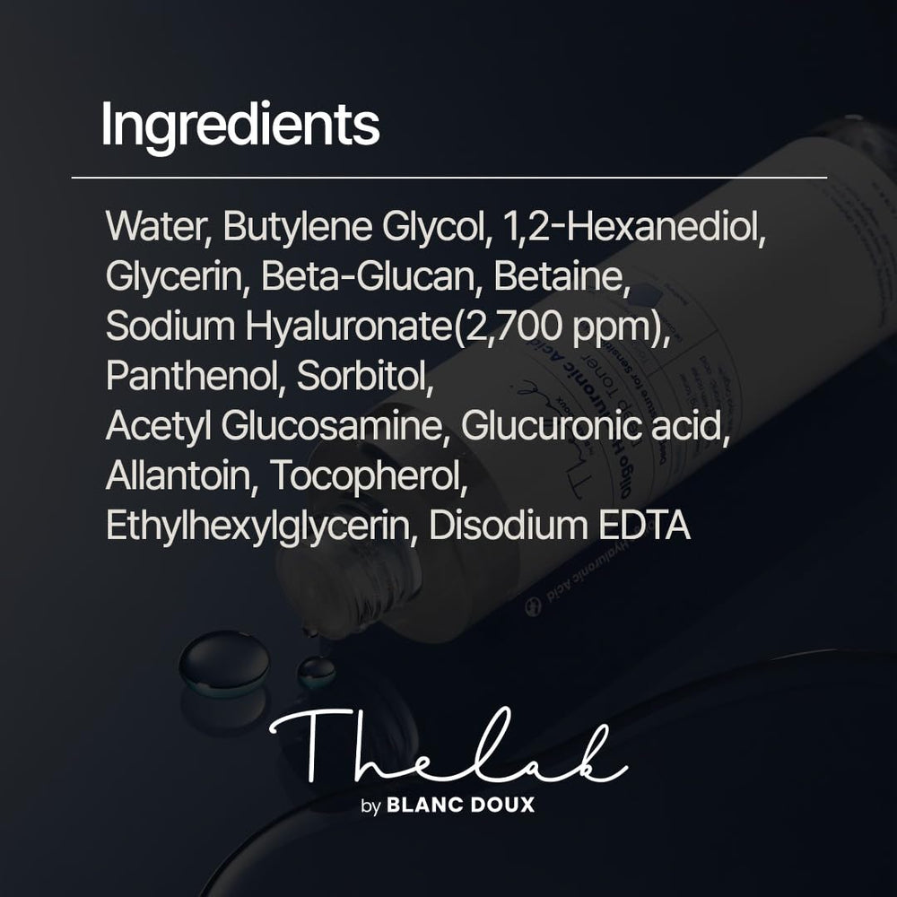 THE LAB BY BLANC DOUX Tónico Oligo: hidratación diaria para piel seca y sensible.