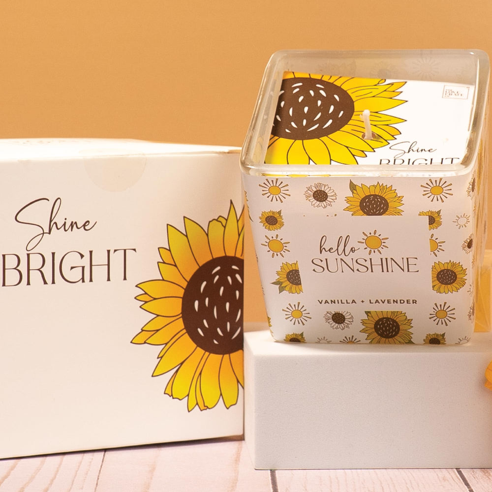 The Love Crate Co. Tarjeta pop-up girasol, regalo con mensaje personalizado.