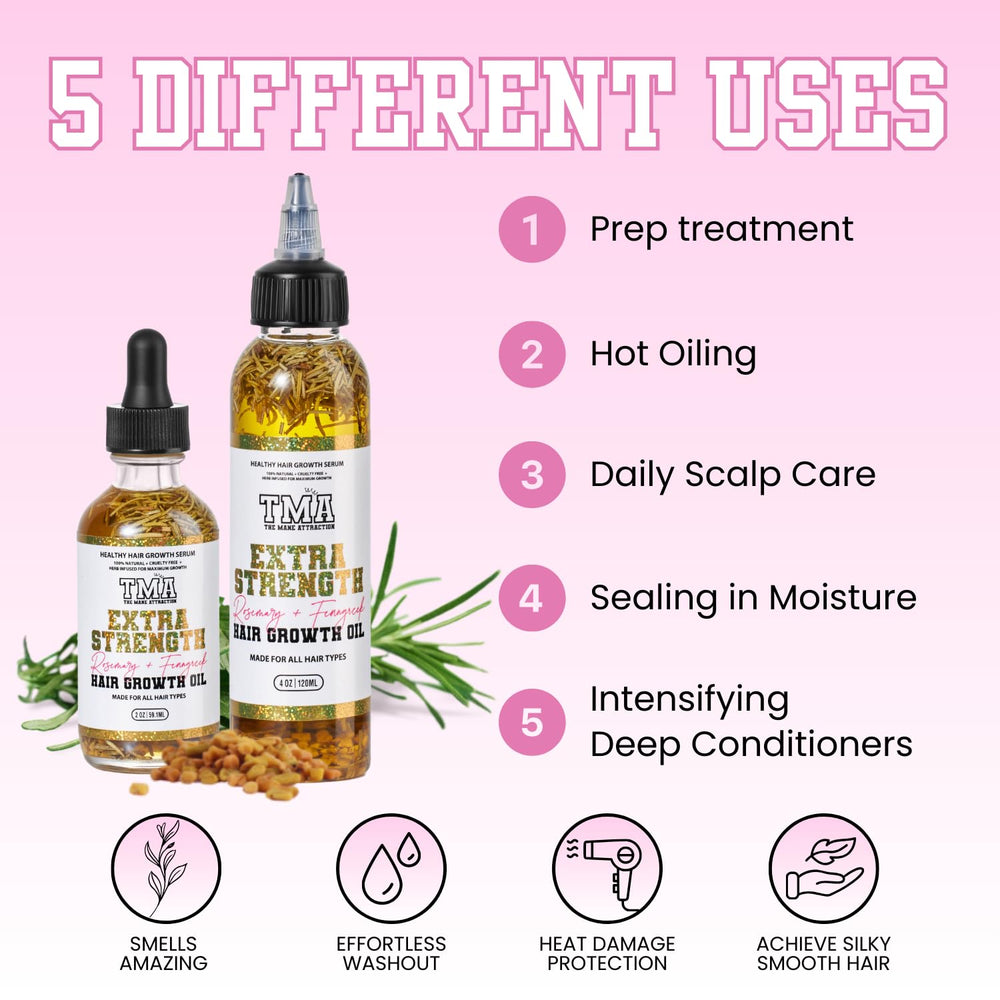 The Mane Attraction oil on the scalp illustrating soothing, balanced hydration