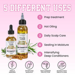 The Mane Attraction oil on the scalp illustrating soothing, balanced hydration