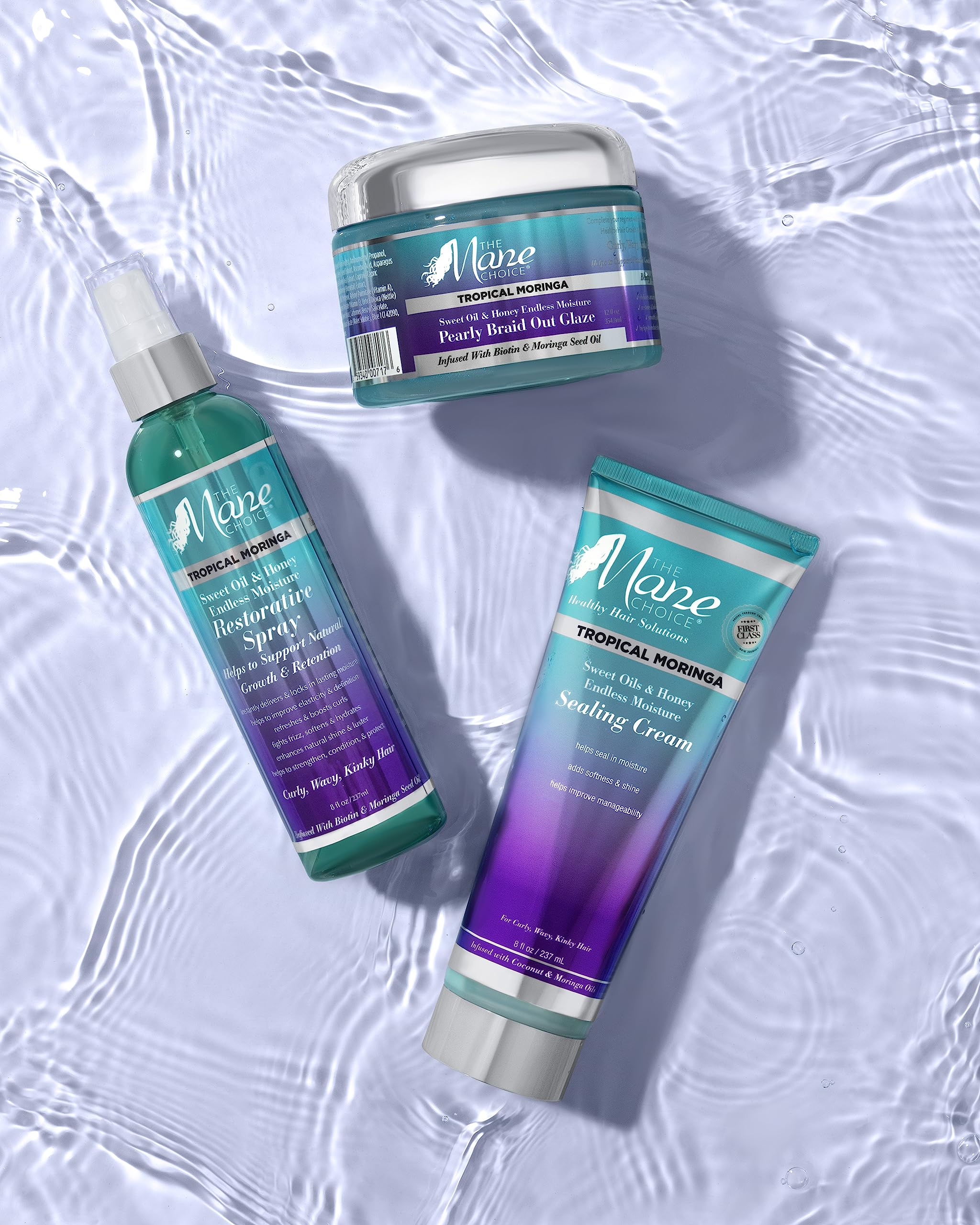 The Mane Choice aplicación diaria en cabello, tratamiento ligero y suave.