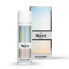 The Mossi London Shampoo: botella destacada para crecimiento saludable del cabello.