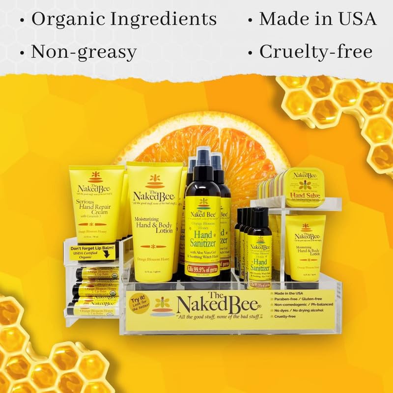 The Naked Bee bálsamo labial, aplicación suave para labios sensibles.