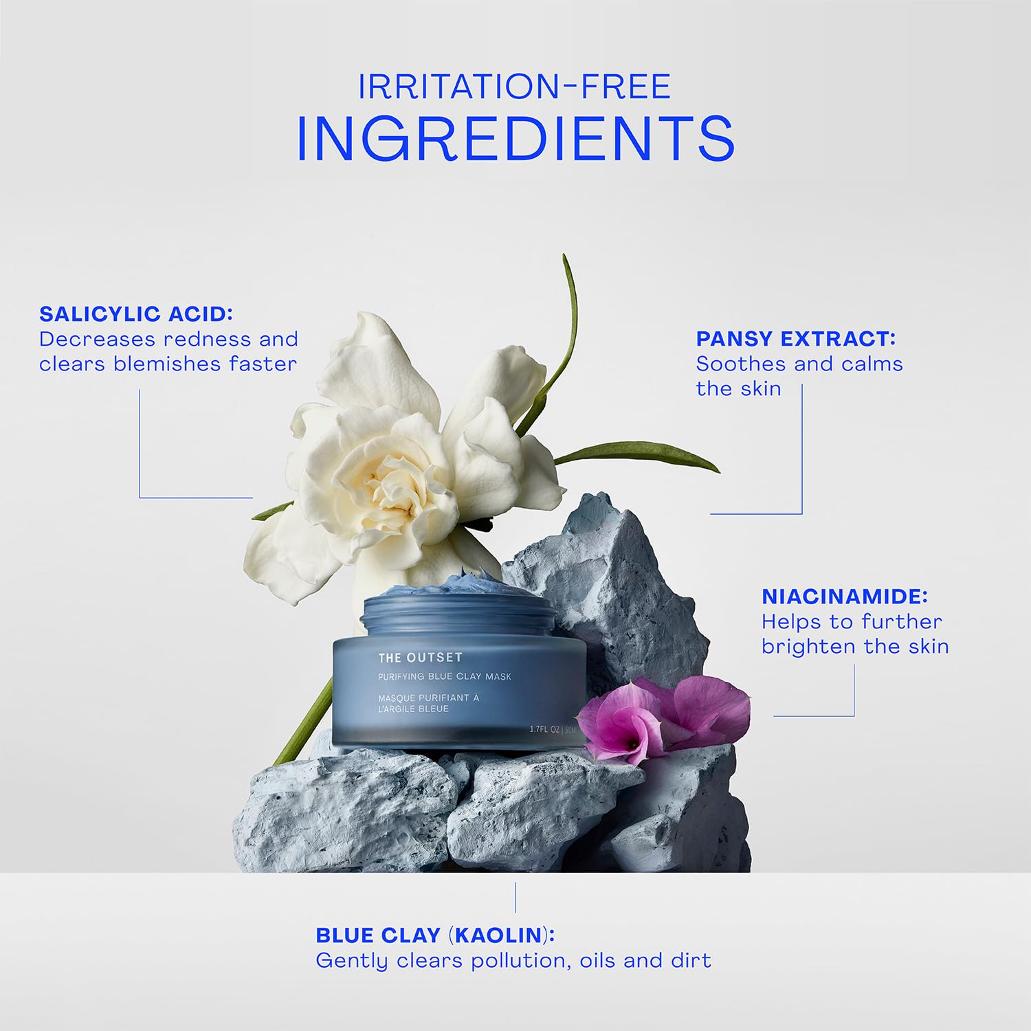 Rituel de soin The Outset: masque argile bleue pour une routine à domicile