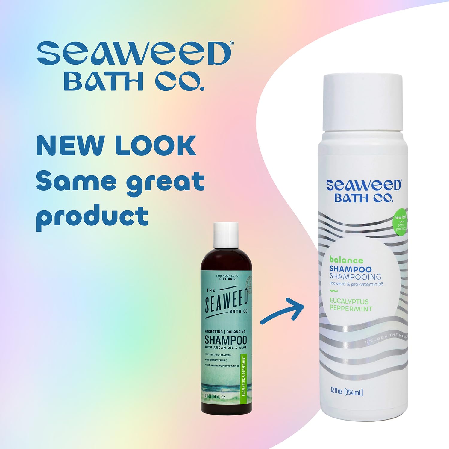 Seaweed Bath Co. Balance botella trasera perfil limpio para cabello normal a graso