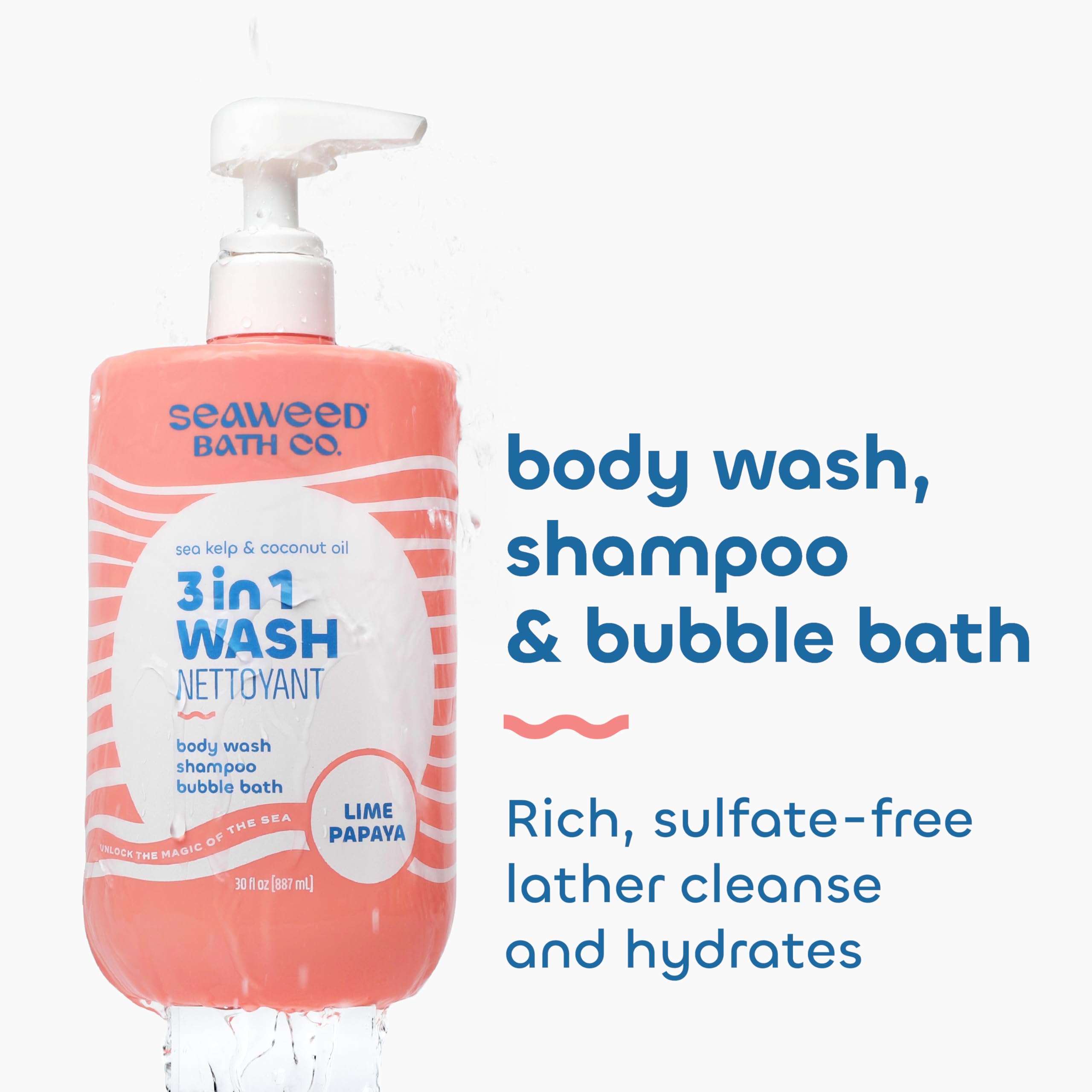 The Seaweed Bath Co. botella 3 en 1 para cuerpo y cabello
