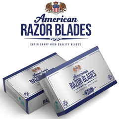 The Shave Factory empaque navajas americanas con diseño vintage y calidad visible