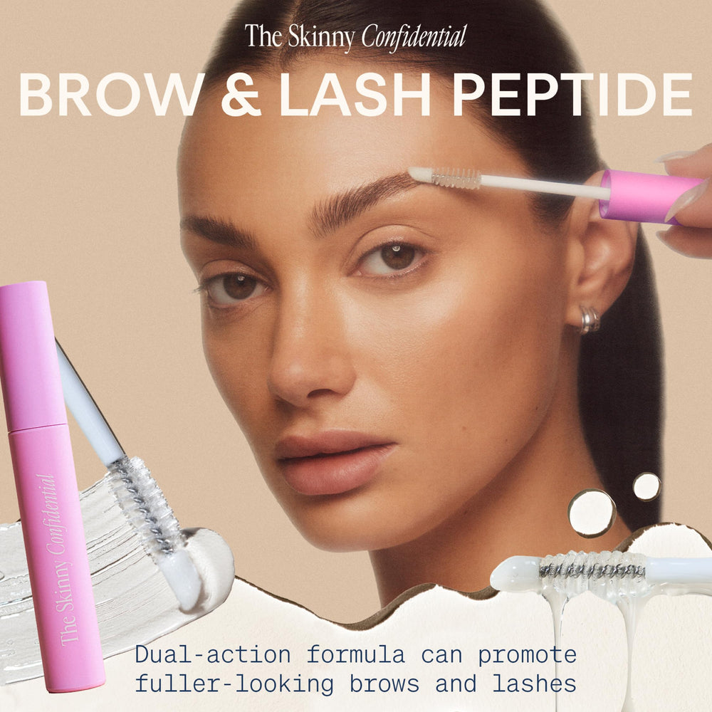 Utilisation de la brosse The Skinny Confidential Brow Peptide pour sourcils