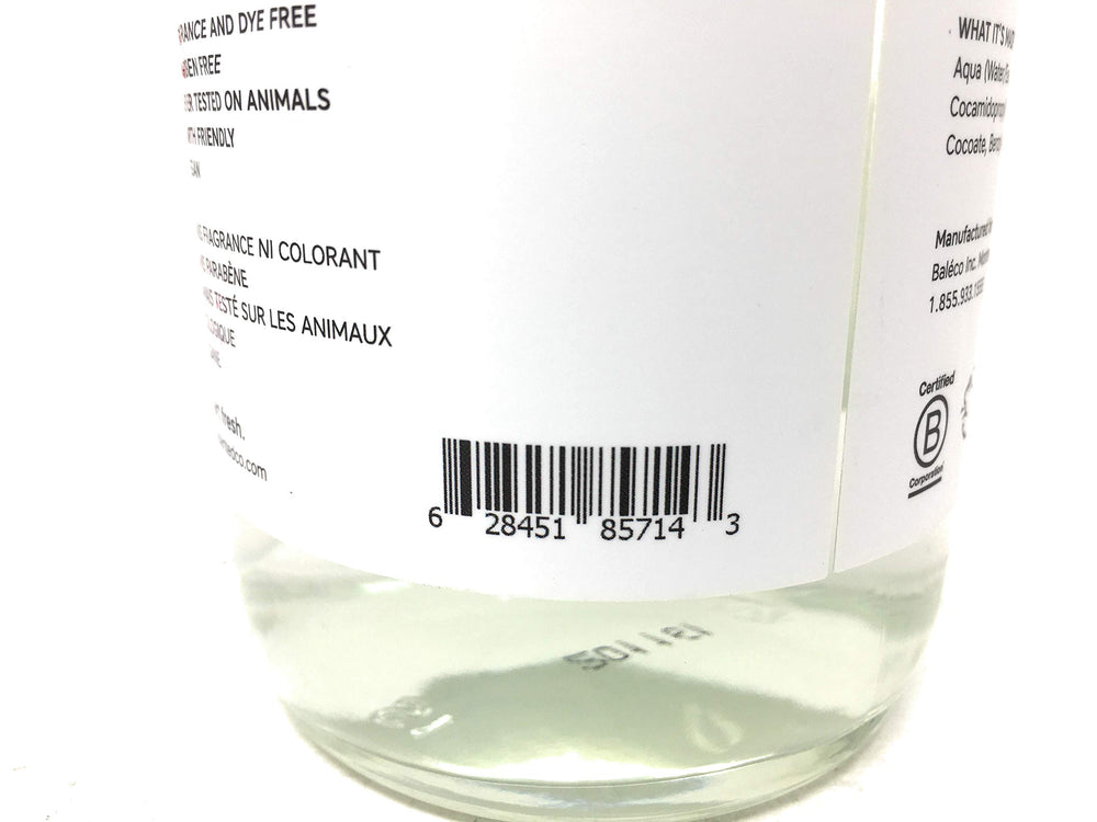 The Unscented Company jabón manos líquido 465ml, lavado suave sin irritación.