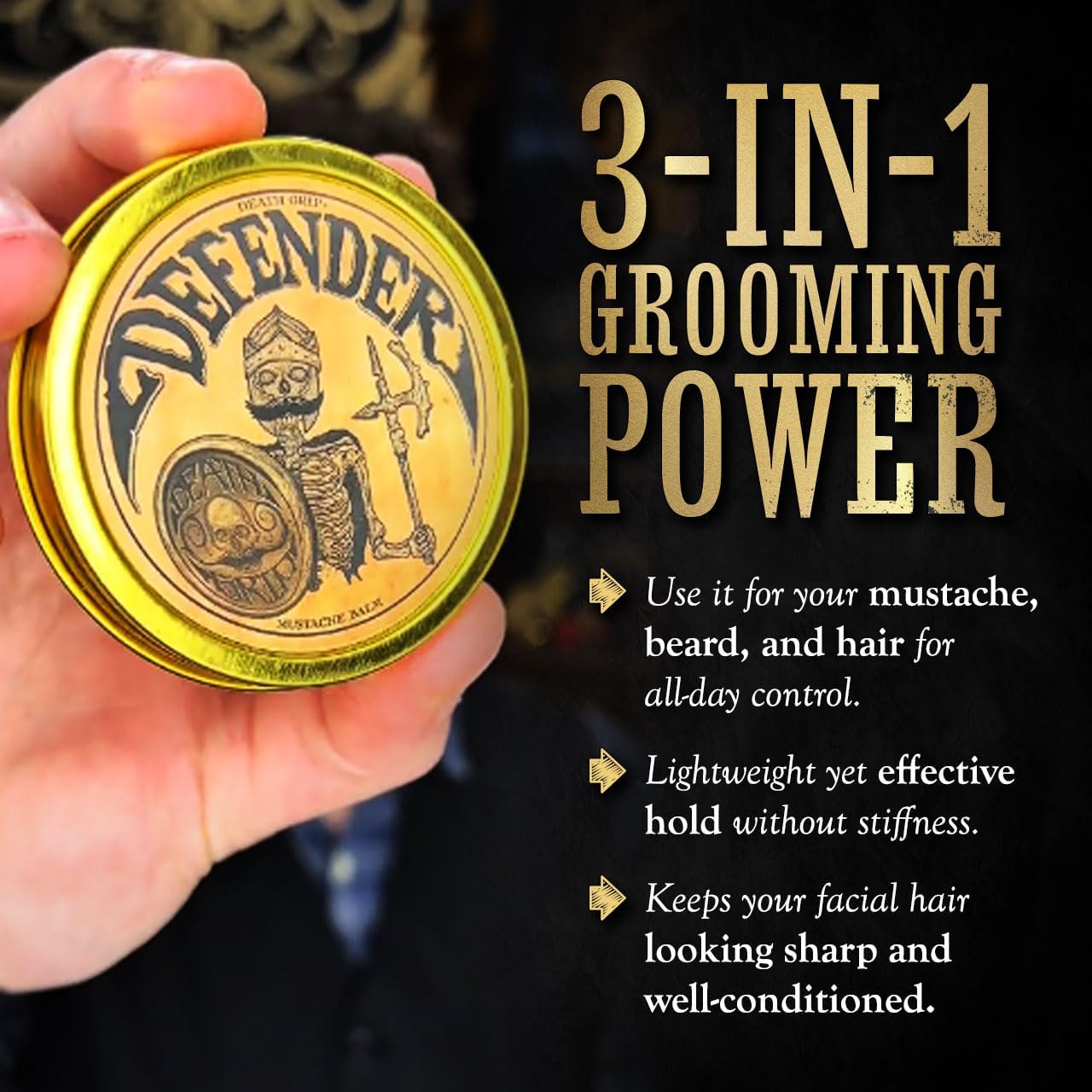 Kit de cuidado del bigote de The Vintage Grooming Co para peinar y dar forma.