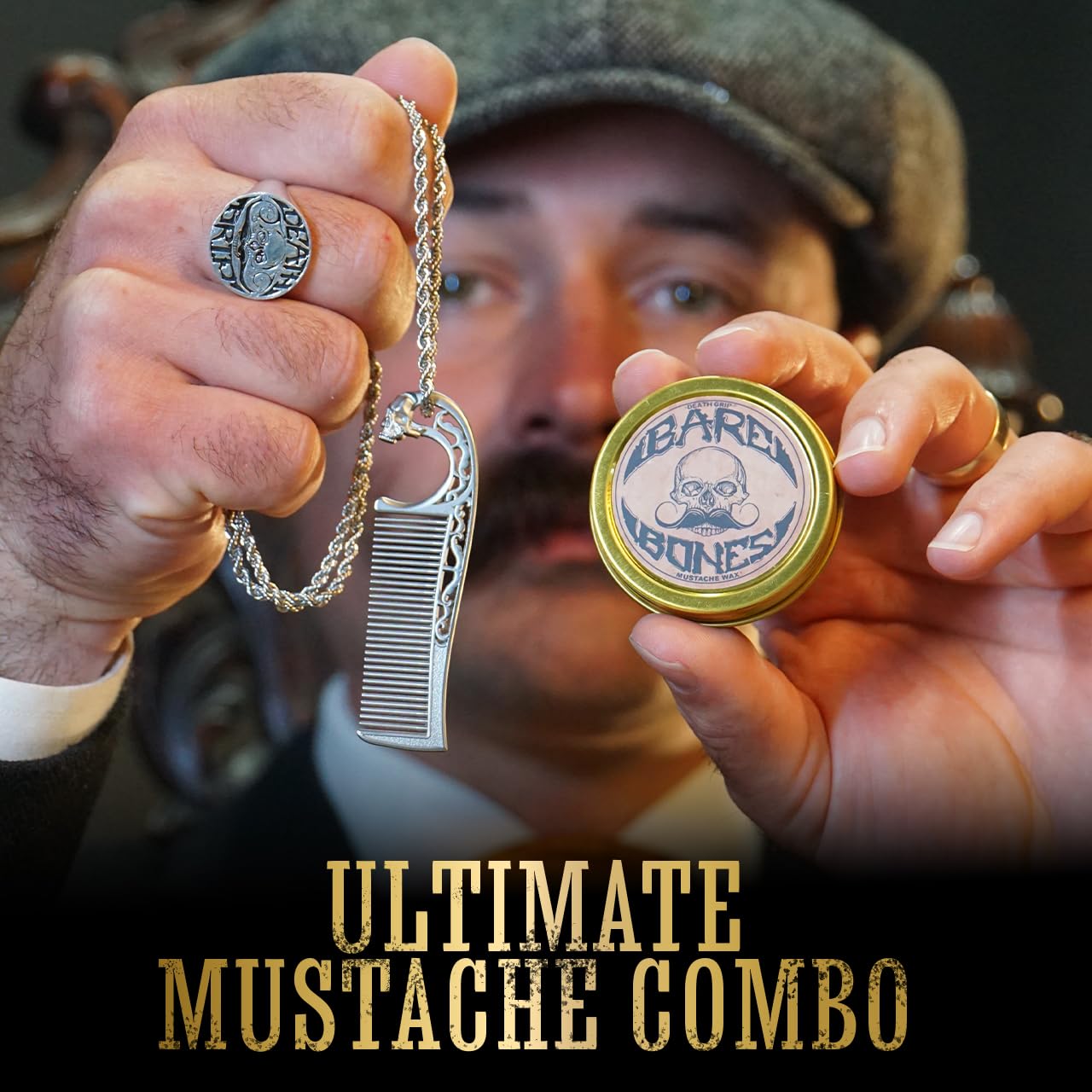 THE VINTAGE GROOMING CO. Peine de metal para bigotes y barba, deslizamiento suave