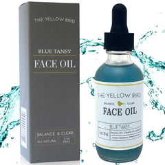 The Yellow Bird Balancing Aceite Facial con Tansy Azul ilumina y equilibra la piel.
