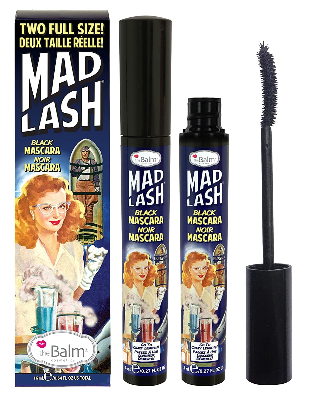 theBalm Mad Lash Máscara Duo, empaque atractivo y volumen inmediato para pestañas