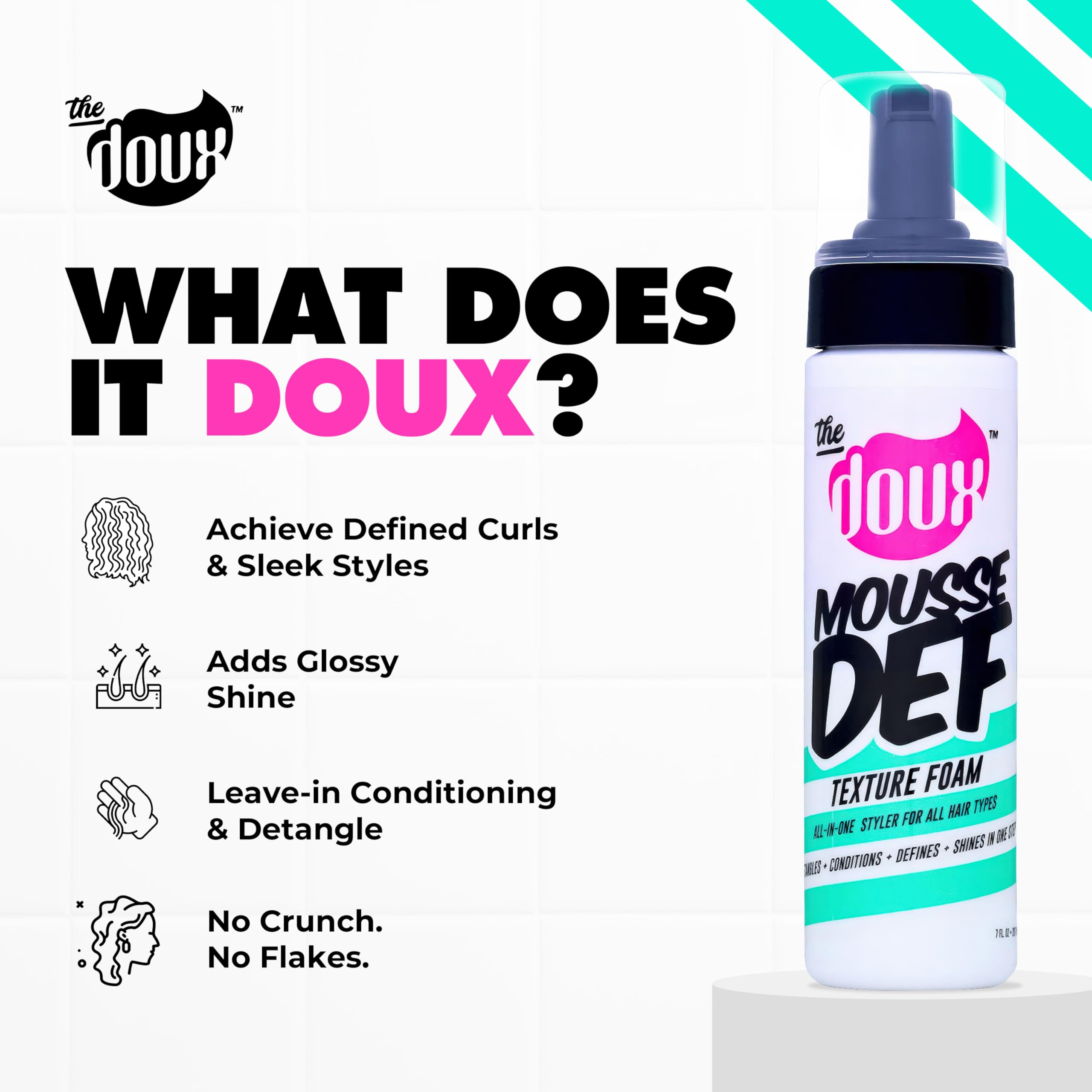 The Doux Mousse multiuso: cabellos naturales y texturizados con volumen.