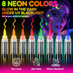 ThEast rotuladores pintura facial neón UV para maquillaje