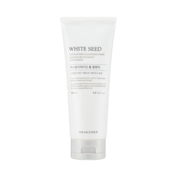 The Face Shop espuma exfoliante semilla blanca muestra textura suave para limpieza delicada