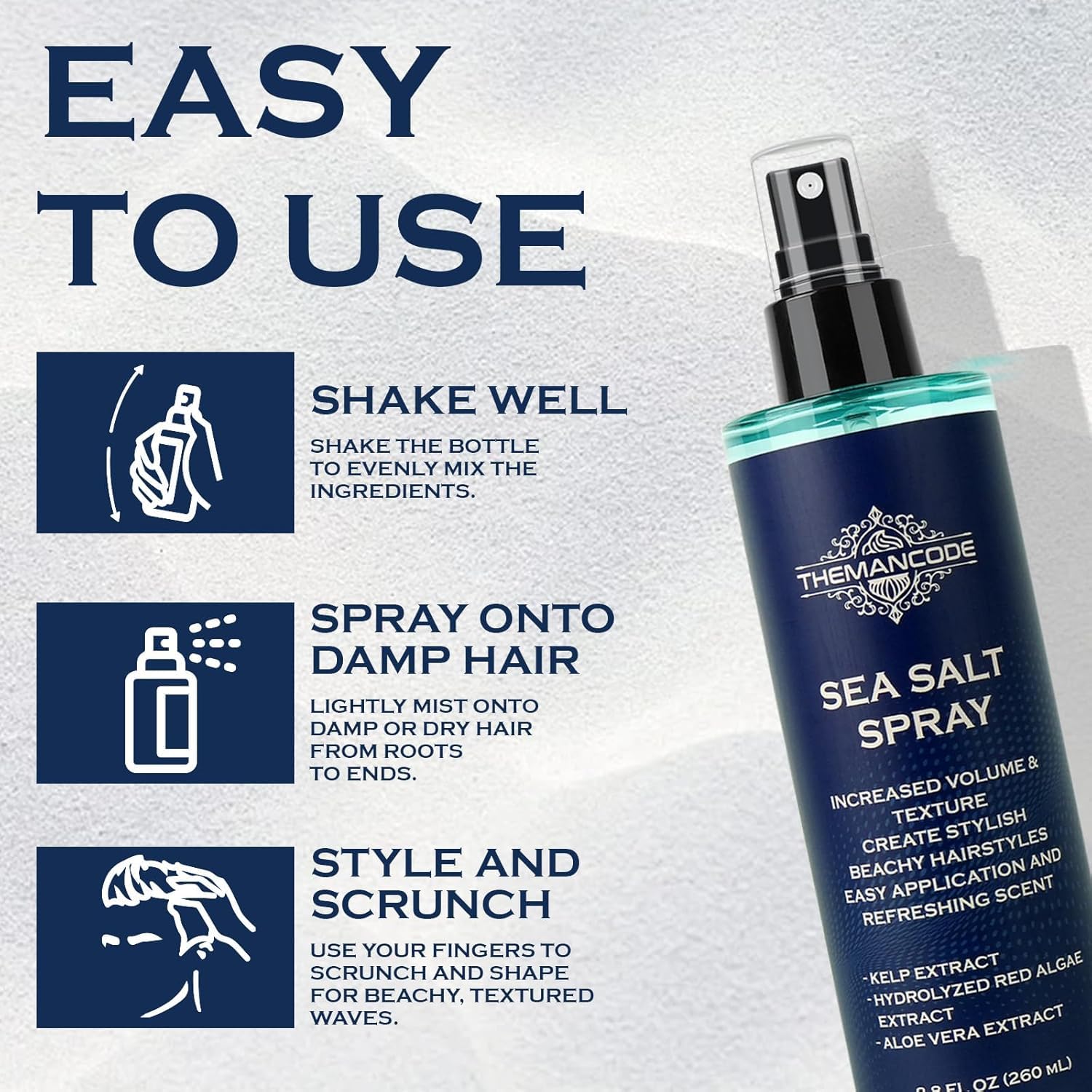 THEMANCODE uso versátil para cabello liso, ondulado, rizado o texturizado.