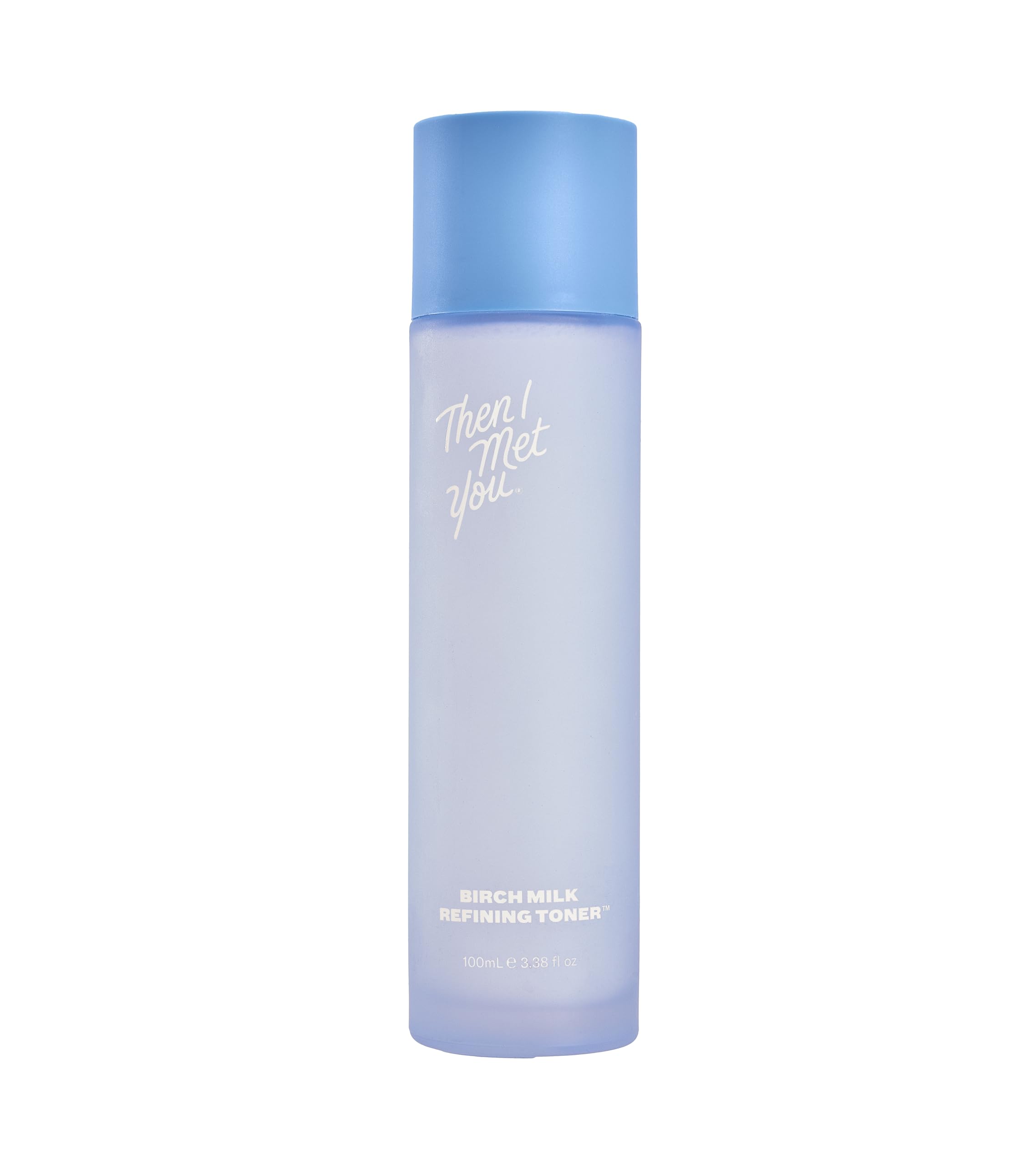 Then I Met You Birch Milk Toner: botella en primer plano para hidratación suave.