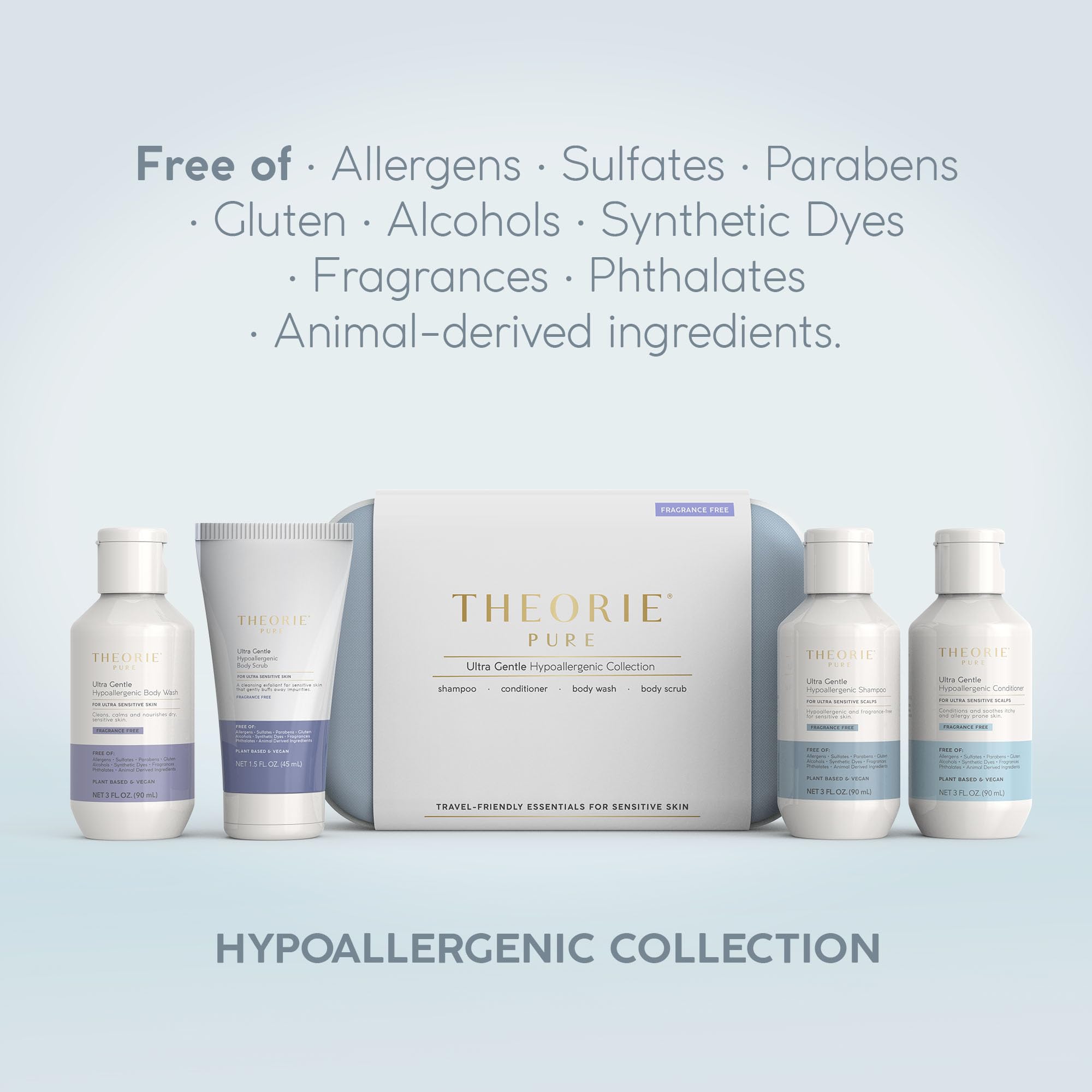 Theorie Pure shampoo sin fragancia: lavado delicado para piel sensible.