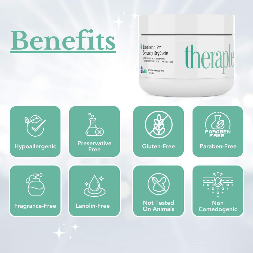 Theraplex Crema Emoliente, textura gruesa para hidratación prolongada.