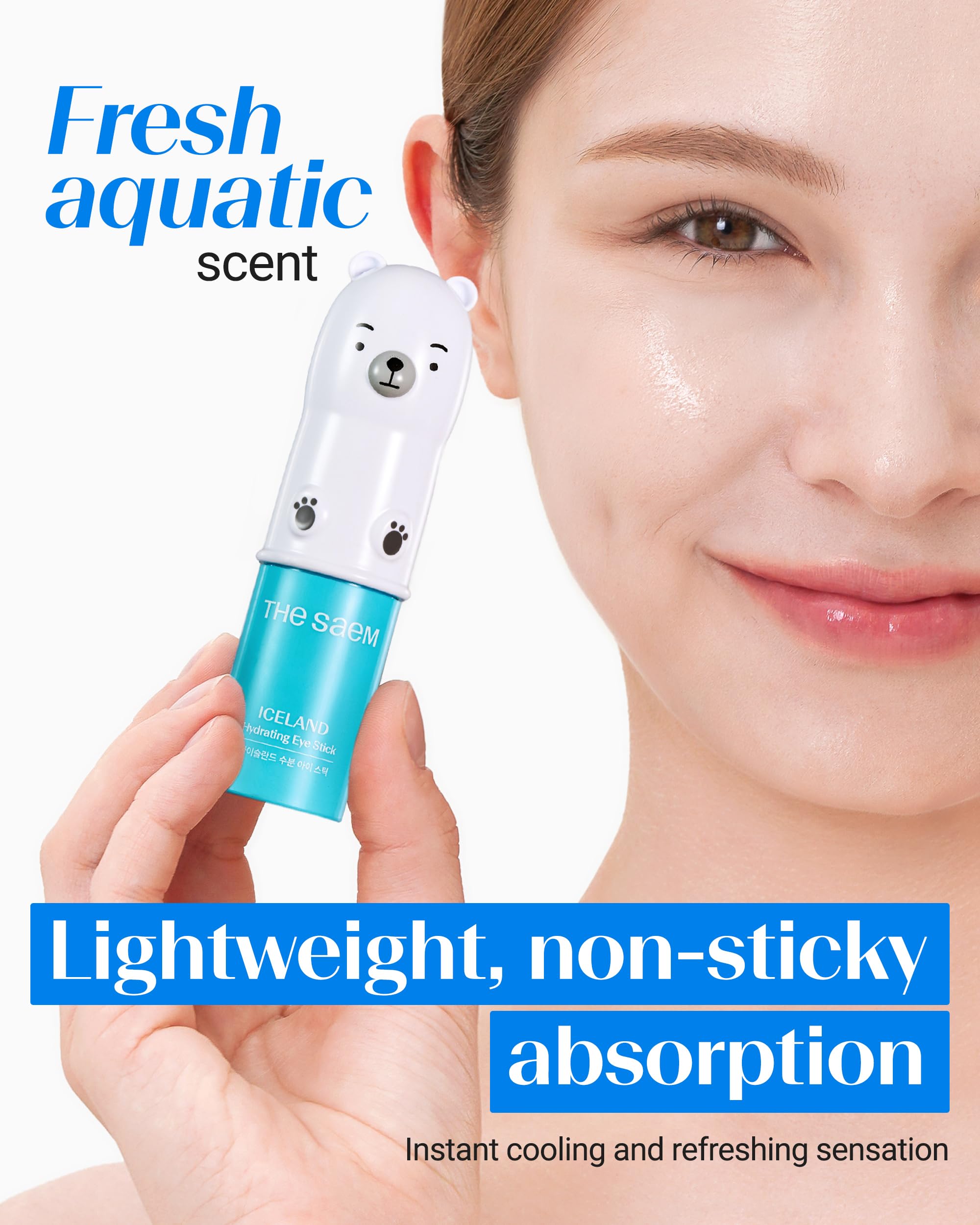 Aplicador roller THESAEM rápido y suave en el contorno de ojos