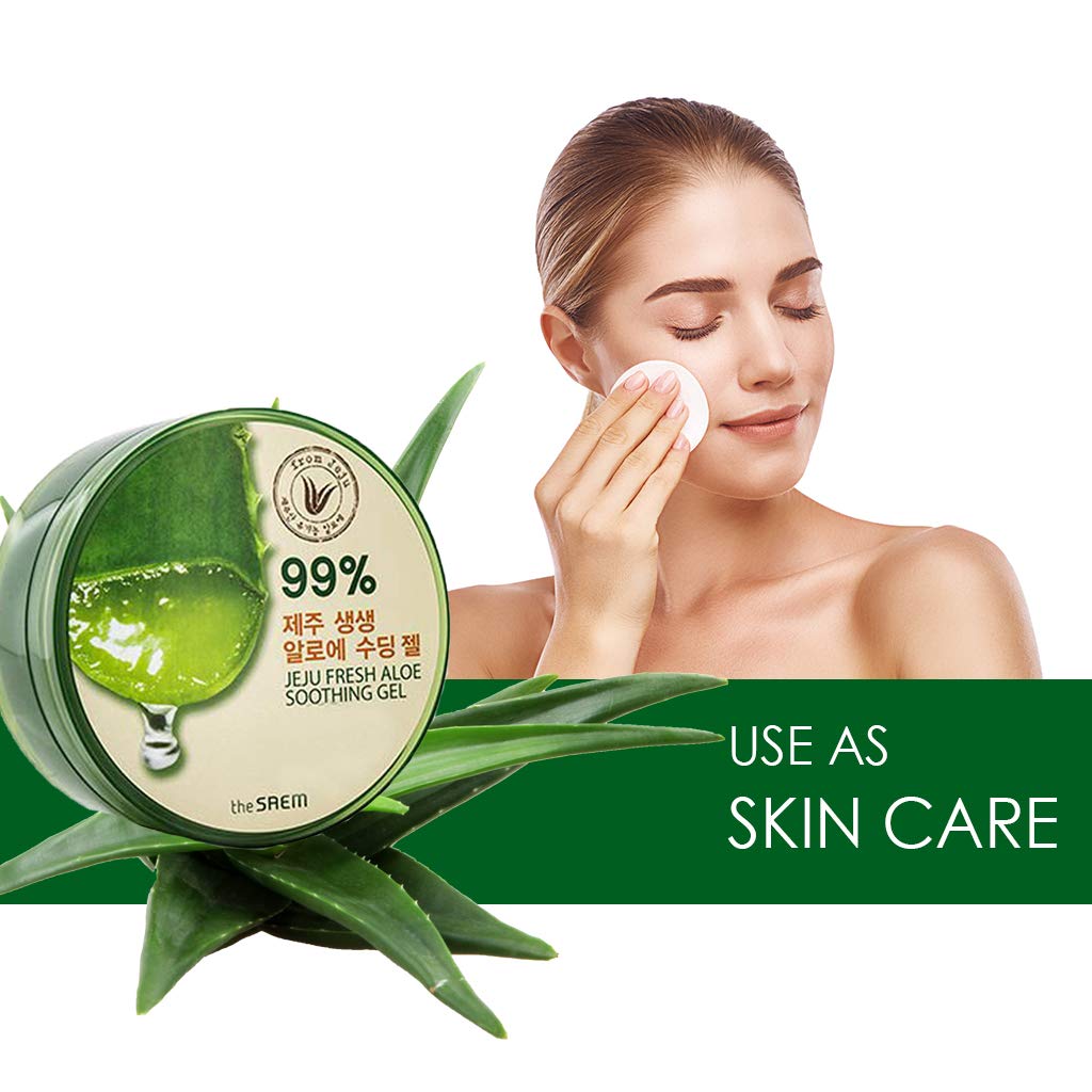 THESAEM envase frontal Jeju aloe vera, presentación clara para uso diario