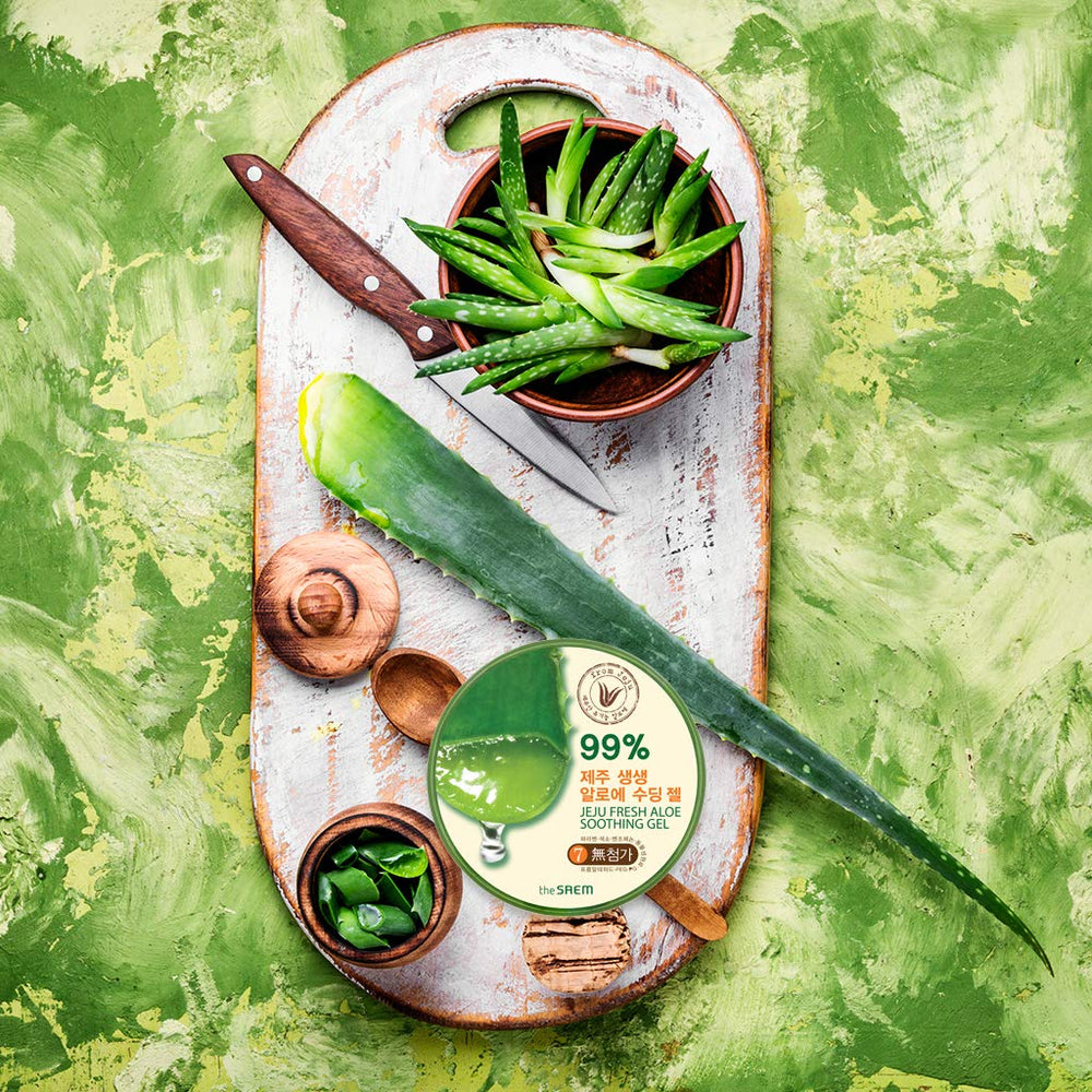 THESAEM hoja de aloe vera Jeju, hidratación para piel y cabello