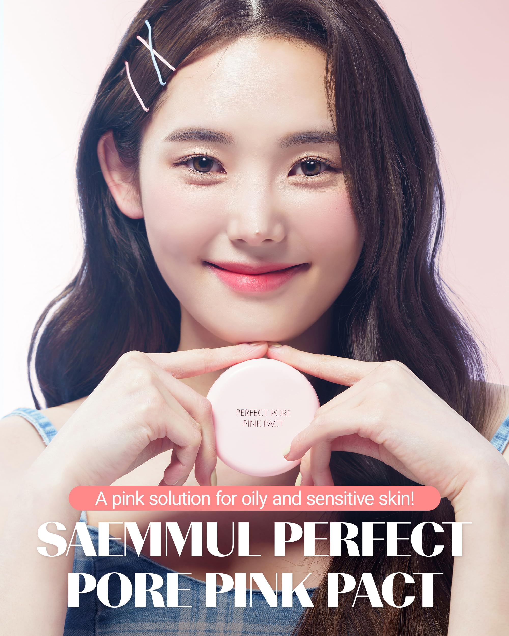 THESAEM Saemmul Perfect Pore Pink Pact frasco para aplicación suave