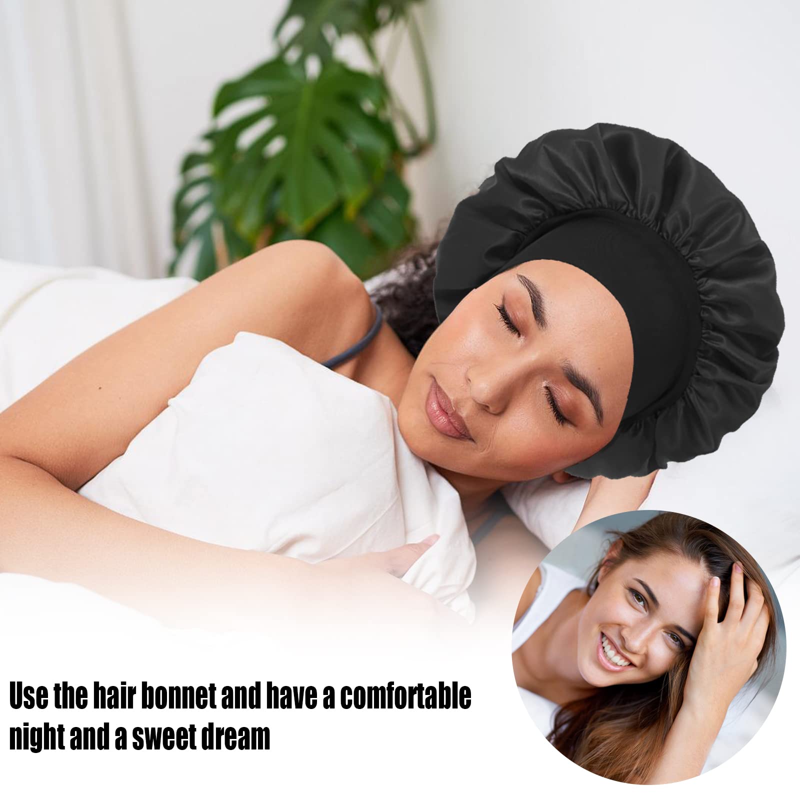 Theyakmer bonete púrpura para dormir, brillo y protección suave.