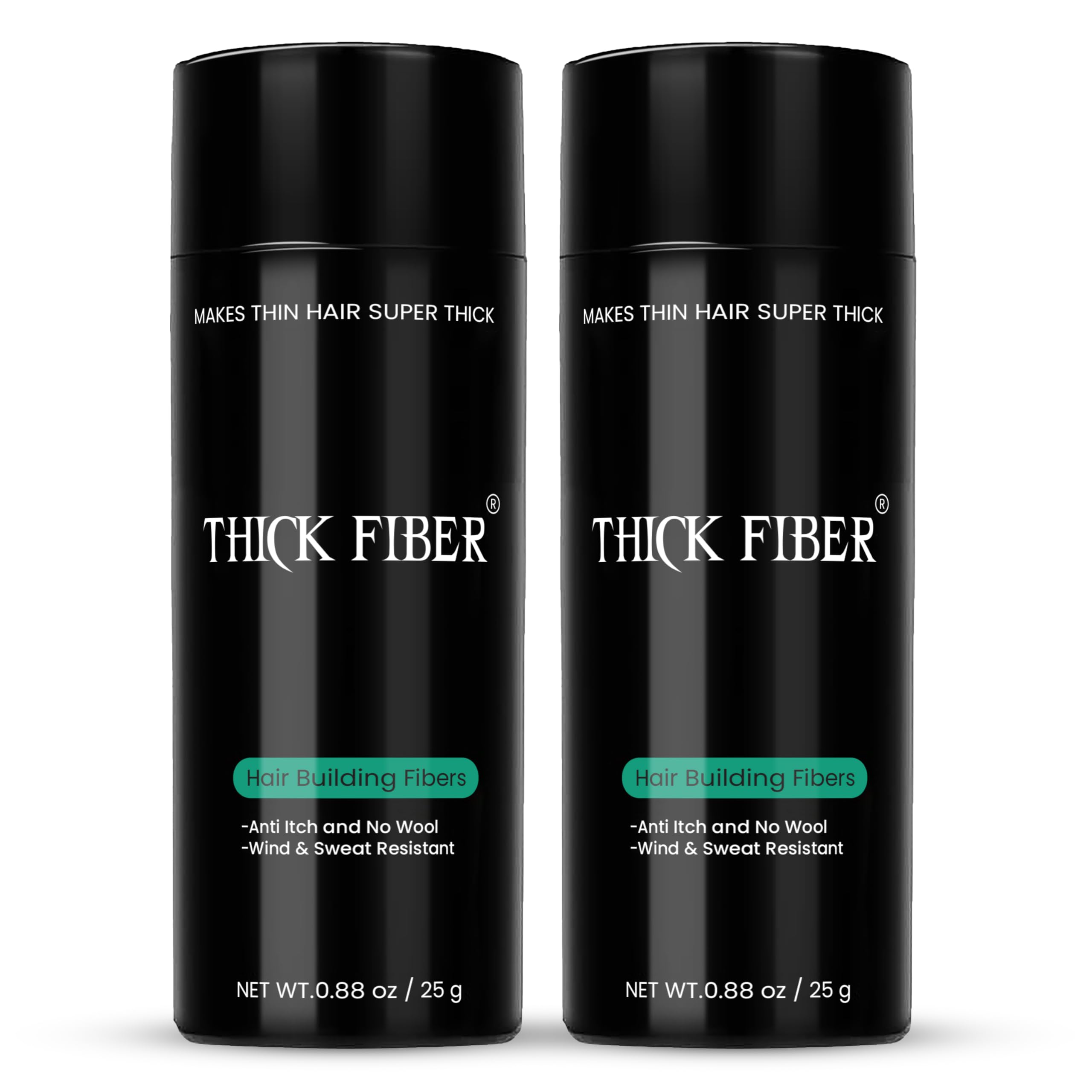 Thick Fiber: botella de 25 g lista para cubrir zonas de adelgazamiento con color natural.