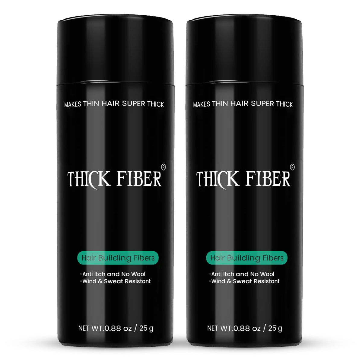Thick Fiber: botella de 25 g lista para cubrir zonas de adelgazamiento con color natural.