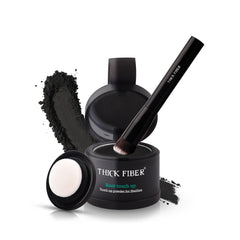 Polvo de retoque Thick Fiber para raíces con brocha, cobertura instantánea del cabello fino.