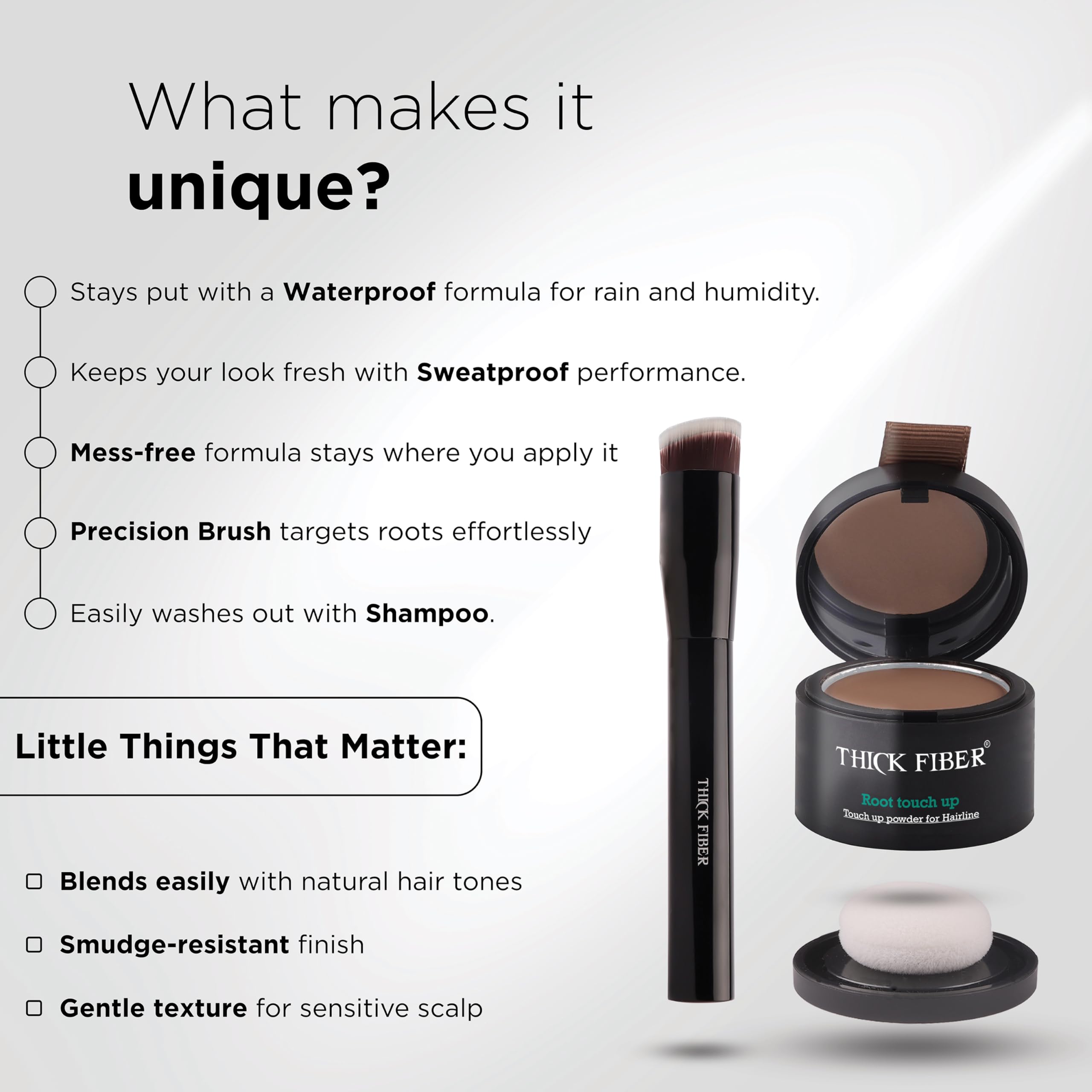 THICK FIBER resistente al agua y sudor para uso diario.