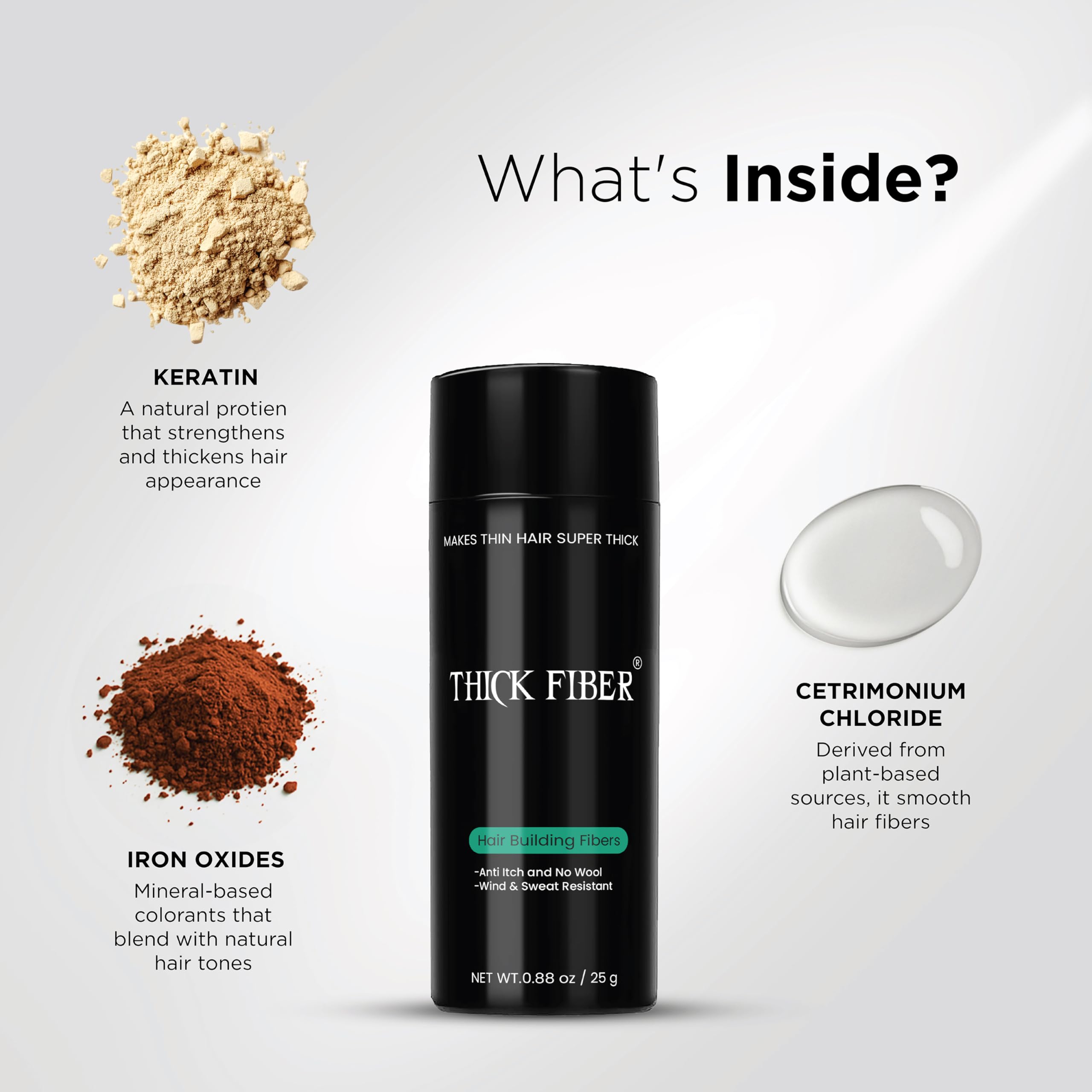 Thick Fiber: keratina natural que simula densidad sin irritar.