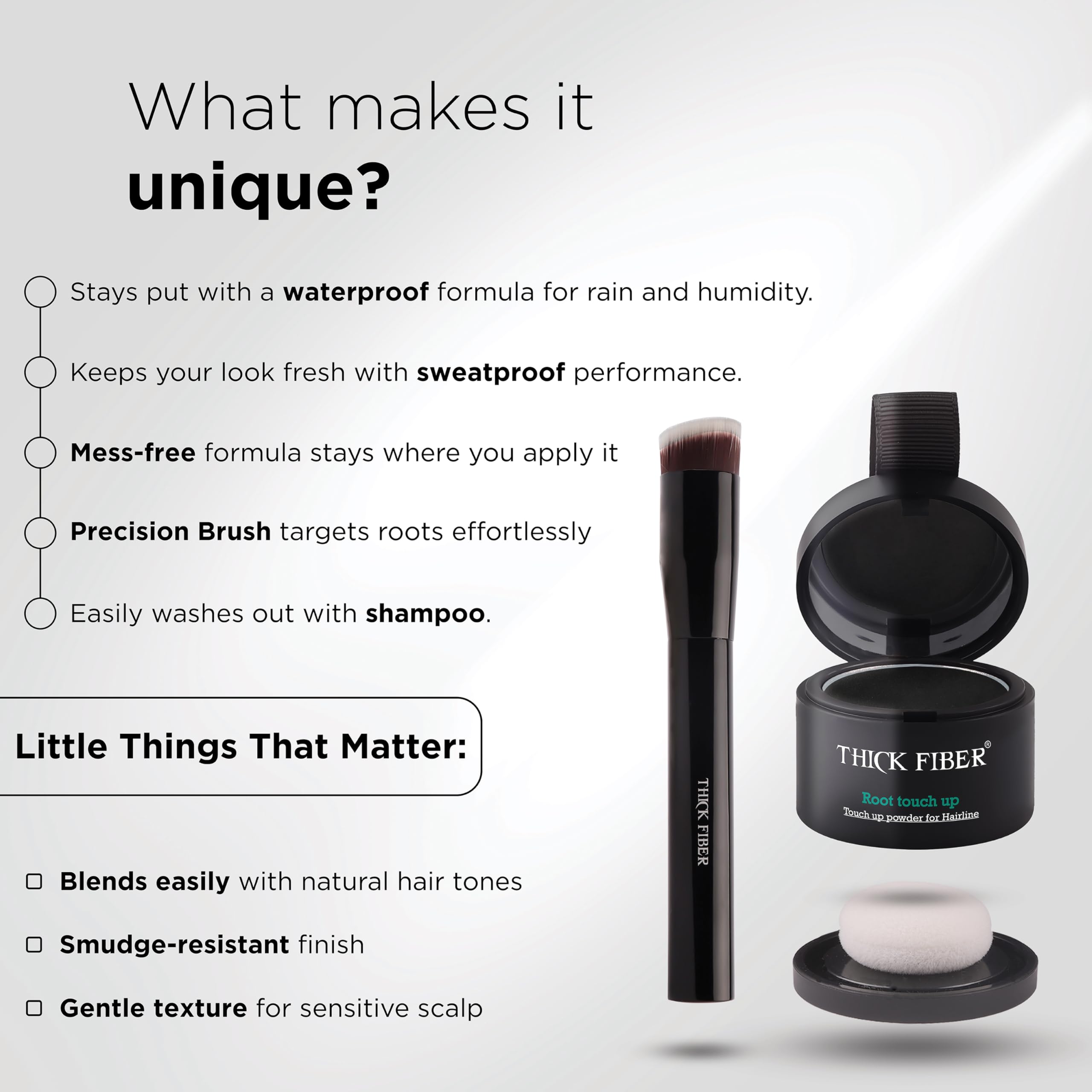 Resultado natural Thick Fiber para sentir confianza al peinar.