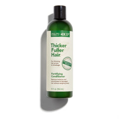 Thicker Fuller Hair Condicionador Fortalecedor en botella para cabello fino, más manejable.