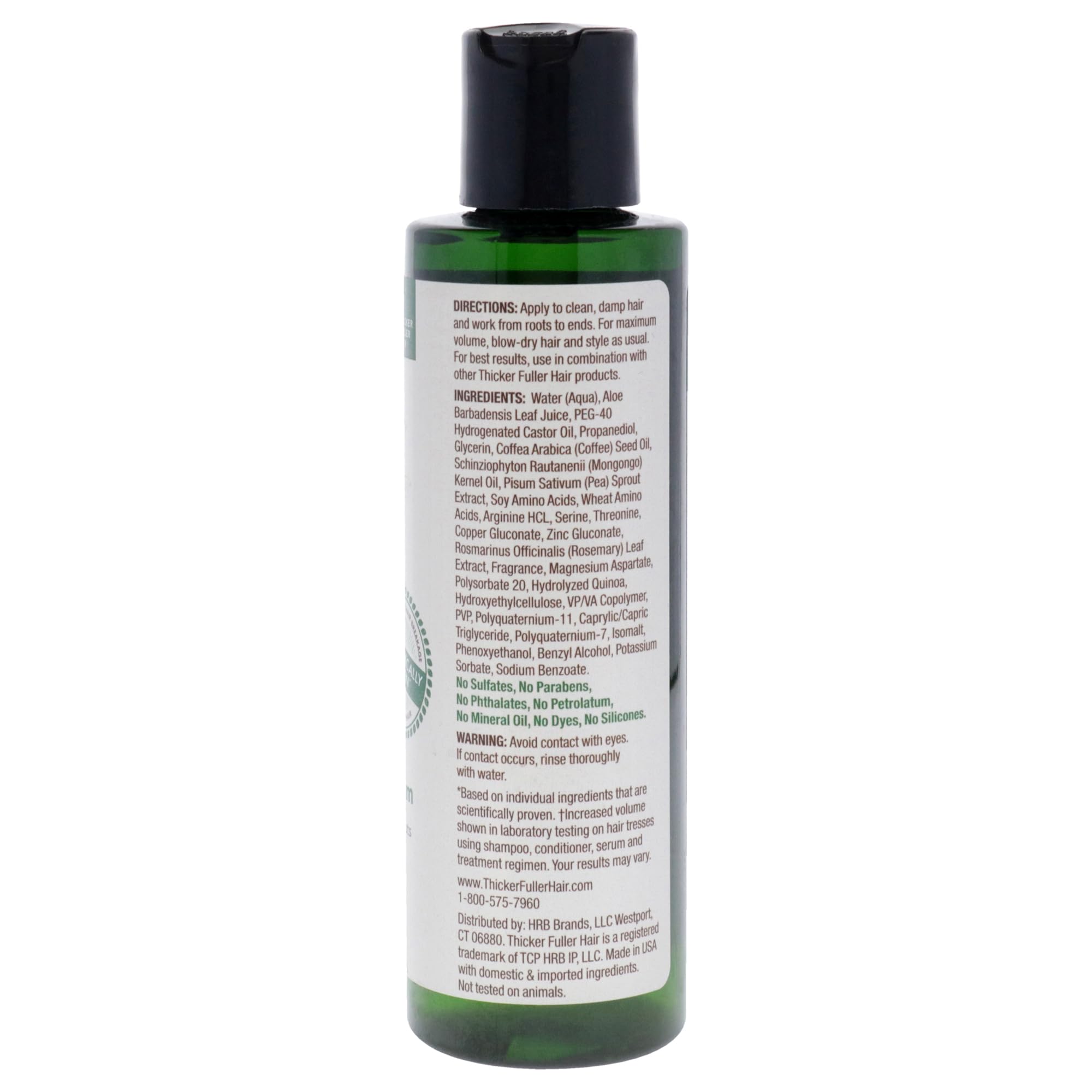 Thicker Fuller Hair sérum: aplicación para cabello, aporta volumen visible y plenitud.