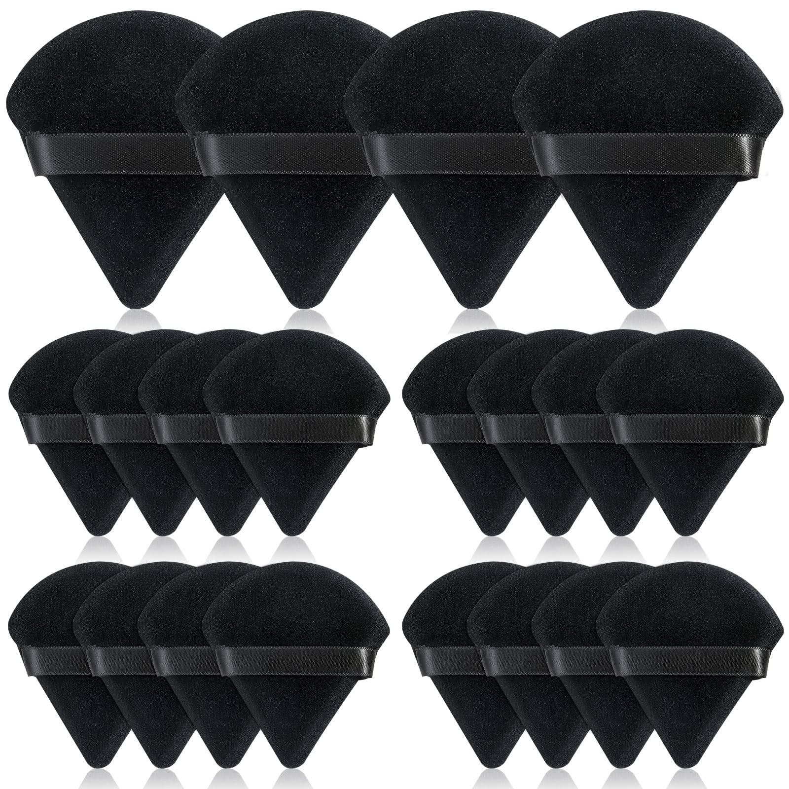 Esponja triangular Thrilez para polvo negro, suave y uniforme al aplicar.