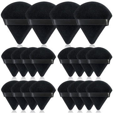 Esponja triangular Thrilez para polvo negro, suave y uniforme al aplicar.