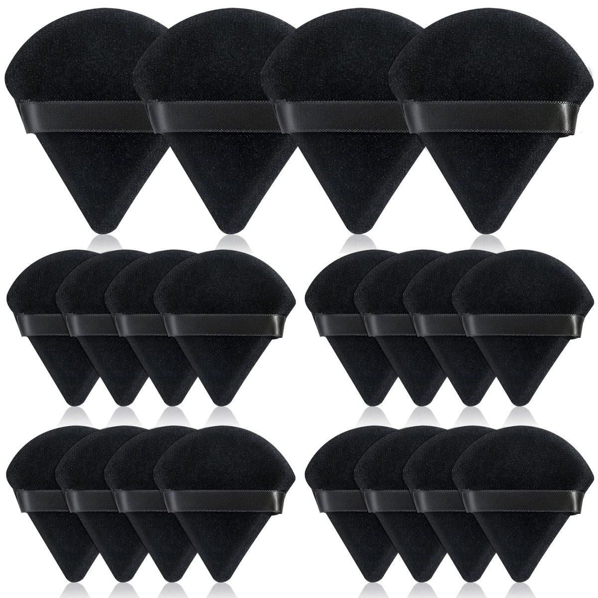 Esponja triangular Thrilez para polvo negro, suave y uniforme al aplicar.