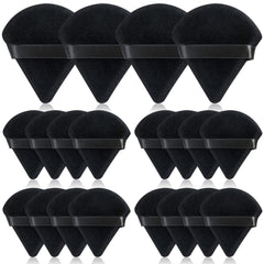 Esponja triangular Thrilez para polvo negro, suave y uniforme al aplicar.