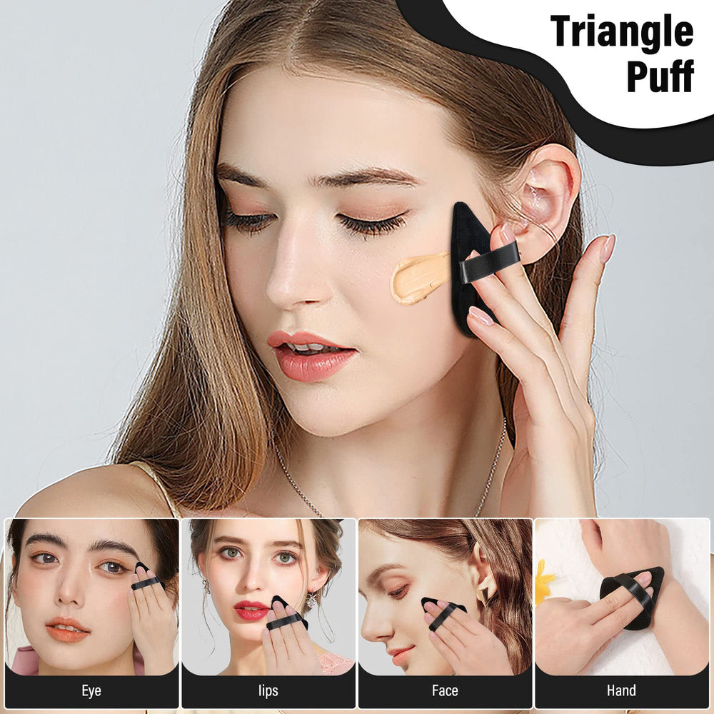 Thrilez esponja triangular textura felpa, tacto suave para maquillaje.