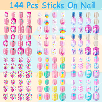 Thrilez Uñas Postizas con motivo Unicornio, para fiestas y juego imaginativo