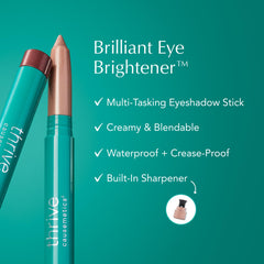 Thrive Causemetics Brilliant Eye Brightener Muna ilumina párpados con tono malva topo.