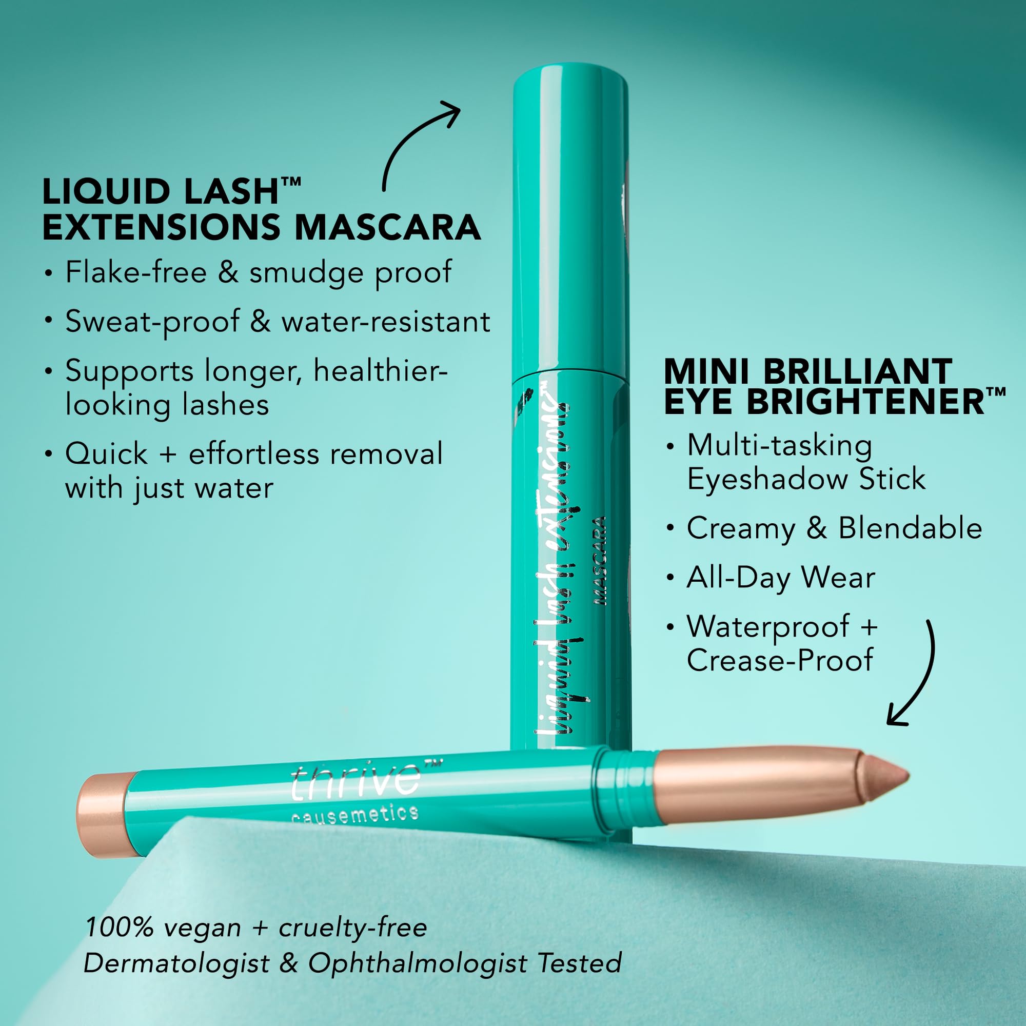 Zoom sur la brosse du mascara Brynn en tube pour une tenue longue durée.