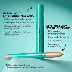 Zoom sur la brosse du mascara Brynn en tube pour une tenue longue durée.