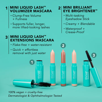 Thrive Causemetics Mini Mascara Voluminizadora para volumen instantáneo