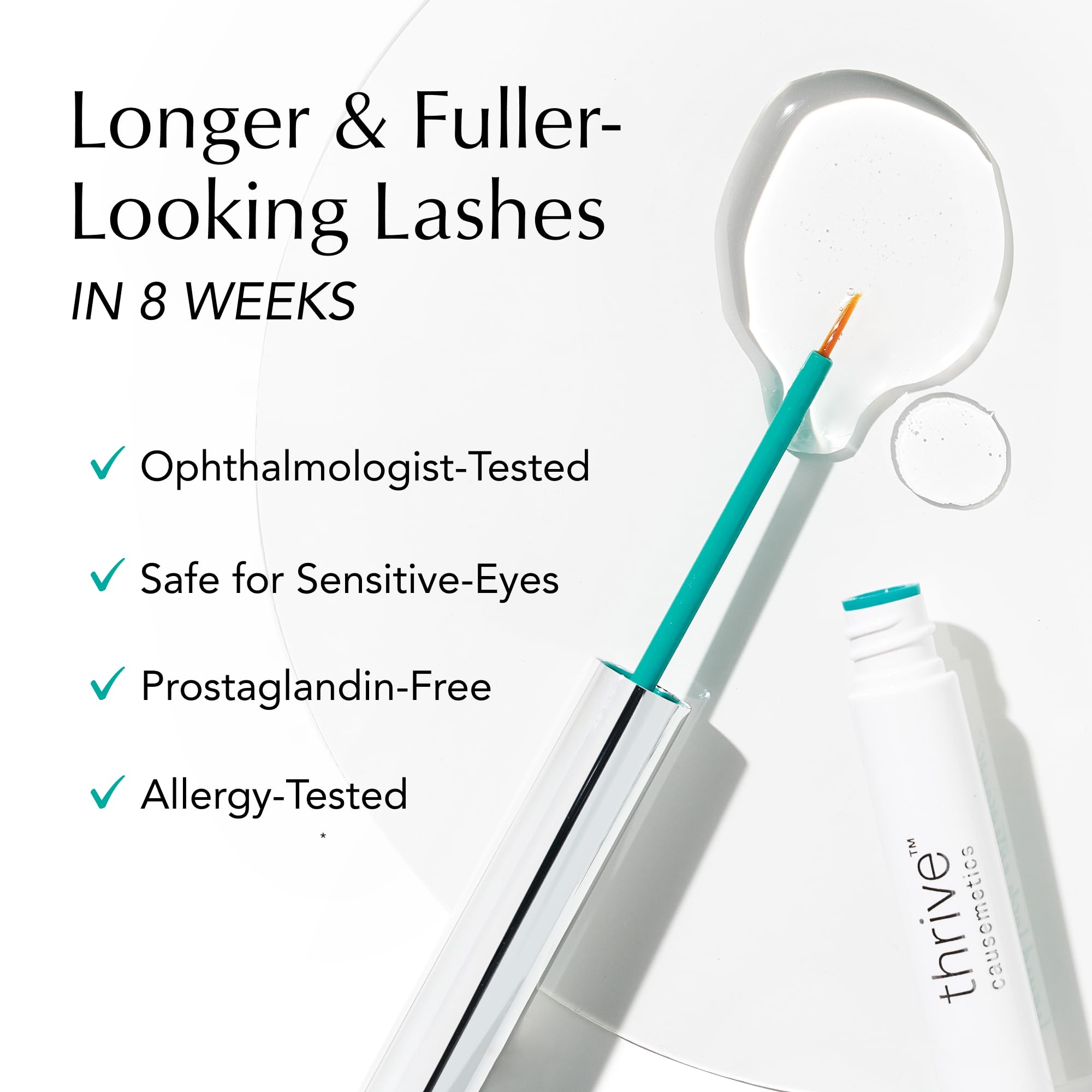 Thrive Causemetics Liquid Lash Extensions Serum hidrata pestañas sin dejar residuos para uso diario