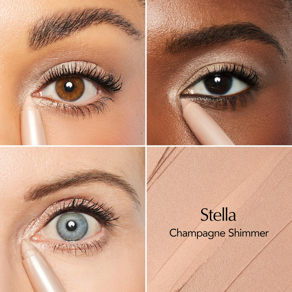 Fard à paupières Stella Champagne crème-poudre pour un éclat discret.